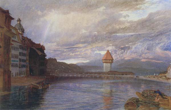 Alfred William Hunt,RWS Lucerne (mk46) Sweden oil painting art